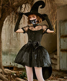 【4点セット】ハロウィン 魔女 コスプレ かわいい ミニドレス レース XH2-PS-PS4705