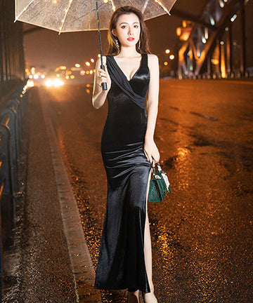 人気ブランド新作豊富 4色】ロングドレス 宴会 演奏会 セクシー スリット 華奢感 スーツ・フォーマル・ドレス