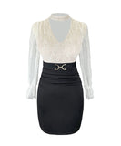 【2色】ミニドレス キャバドレス レース かわいい 新作 谷間魅せ セクシー my2-ym8709