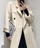 【2色】秋新作 カシミヤ コート 高品質 オーバーサイズ チェスターコート ウール XH2-BQL001