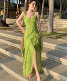 【２色】サンドレス チュール 仙女風 フリル セクシー 淑やかXH2‐QJ8923