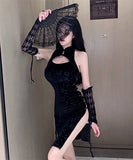 【2点セット】ハロウィン チャイナコスプレ セクシー 肌見せ サイド編み上げ えちえち XH2-LQE-A8086BF05