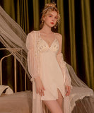 セクシー パット付き ルームウェア 花柄高級感 パジャマ エロかわいい （ドレスのみ）XH8-GR-p2754