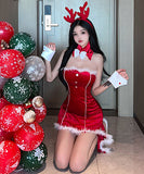 3点 不規則 コスプレ サンタ服  キャバドレス  セクシー  かわいい ふわふわ LT2-MLS7607