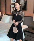 レース   膝丈ドレス  セクシードレス  高級感  披露宴  レディース  LT2-ZED889902NRJ160