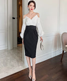 ホルターネック 膝丈ドレス 高級感  着瘦せ  宴会  パーティー用  LT2-JY10051