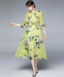 ロングドレス 淑やか 通勤 高級感 着瘦せ 花柄 XH2-AEM6607