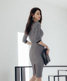 ワンピース 通勤 長袖 ゴージャス 韓国 大人 かわいい セクシー 高見え ZED887269A71