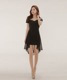 ミニドレス キャバドレス 高見え 姉 フリル 大人かわいい 肌見せ MY2-888203BM