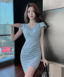 【3色】タイトミニドレス 谷間魅せ セクシー 指名 肌見せ XH2-MLS7249