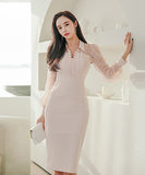 レース 膝丈ドレス セクシー エレガント 気質 きゃばきゃば 同伴 XH2-ZED885271A71