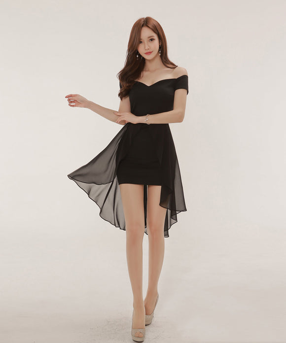 ミニドレス キャバドレス 高見え 姉 フリル 大人かわいい 肌見せ MY2-888203BM