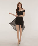 ミニドレス キャバドレス 高見え 姉 フリル 大人かわいい 肌見せ MY2-888203BM