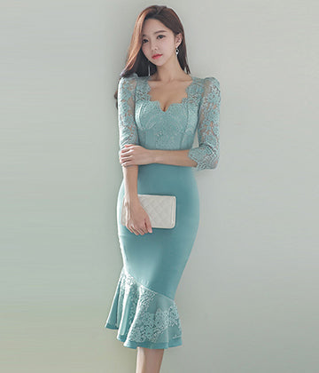 刺繡 レース キャバドレス ロングドレス 指名up  二次会 同伴   LT2-ZED883873A71