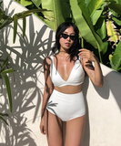 水着 レディース ビキニ  2点セット ハイウエスト バックシャン 2way XY-DP-A18326