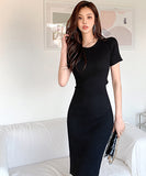 2色  ミニドレス  キャバドレス  ニット  背露出  新作 セクシー  LT2-MLS61897274