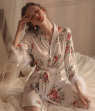 バラ  羽毛 パジャマコート  セクシー   ルームウェア  新作  高級感  LT8-GR19279