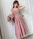 【2点セット】コート＋ドレス  真珠飾る 高級感  名媛風  かわいい  新作  キャバスーツ  LT2-LML9285#