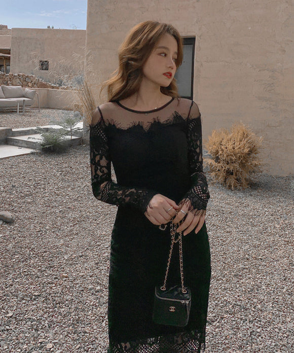 ロングドレス キャバドレス レース 大人 かわいい 高見え 新作 MY2-MLS5087