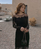 ロングドレス キャバドレス レース 大人 かわいい 高見え 新作 MY2-MLS5087