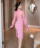 エレガント セレブ風 キャバスーツ セクシー 通勤 パッチワーク OL 淑女 XH2-JY20185