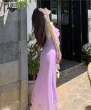 ロマンティック風 サンドレス 海辺 淑やか フリル 着瘦せ XH2-QJ8327