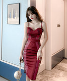 セクシー タイトドレス パッチワーク レース 宴会 披露宴 XH2-JY4115