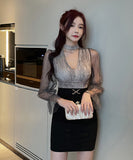 【2色】ミニドレス キャバドレス レース かわいい 新作 谷間魅せ セクシー my2-ym8709