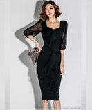 水玉柄　チュール   肌見せ  キャバドレス ロングドレス  新作 LT2-ZED886315BH506