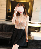 ミニドレス キャバドレス セクシー Aラインレース ナイトクラブ 指名 YM8275