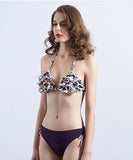 水着 ホルターネック 花柄 可愛い フリル セクシー XH7-BAK2037