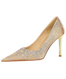 3色 ハイヒール セクシー 美脚効果 キラキラ おしゃれ 宴会 パンプスXH5-DS17189-5