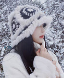 【3色】可愛い 保暖性 帽子 ふわふわ ユニーク 同伴 デート コーデ万能 女子力 XH9-TLNY002