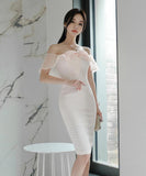 ミニドレス パーティードレス かわいい レース リボン 清楚感 宴会 結婚式 MY2-ZED889630BH538