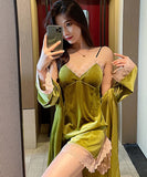 【2点セット・5色】フランネル 暖かい 柔らかい 高品質 セクシー パジャマ ルームウェア MY8013