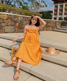 サンドレス 海辺 ホルターネック 大人可愛い ビーチ 夏新作 XH2-AQR6111#