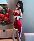 3点 不規則 コスプレ サンタ服  キャバドレス  セクシー  かわいい ふわふわ LT2-MLS7607