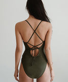 【グリーン＆ピンク】ビキニ 水着 モノキニ セクシー フリル XH7-LGXX-CH/Qmy2163