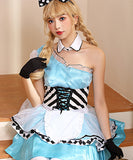 【4点セット】ハロウィン Alice コスプレ かわいい ミニドレス ワンショルダー XH2-PS7042