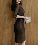 秋新作 チュール キャバドレス 同伴 セクシー 透明感 不規則 Ⅴネック 小顔効果 XH2-ZED882262BH506