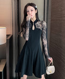 レース   膝丈ドレス  セクシードレス  高級感  披露宴  レディース  LT2-ZED889902NRJ160