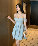 4色 キャバドレス ミニドレス 大人かわいい 二の腕隠し 体型カバー 新作 MY2-YM8645