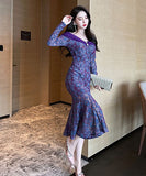 ロングドレス  レース セクシー  高品質  着瘦せ 宴会 二次会  LT2-JY20019