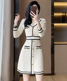 Vネック キャバドレス  ニットワンピース 秋新作 セクシー 姉 着痩せ  気質 LT2-XC-8826#