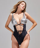 新作 ビキニ パッチワーク 谷間魅せ 水着 肌見せ XH7-DPA29241