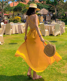 サンドレス 色鮮やか バックレス 旅 海辺 エレガントXH2-QJ8053