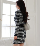 秋新作  千鳥柄 ミニドレス  かわいい  ゴージャス  高級感  LT2-ZED886622BH506