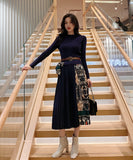 ニット ロングドレス 女性 Aライン ロングドレス 二次会 同伴 XY2-ZRD888053GT549