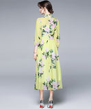 ロングドレス 淑やか 通勤 高級感 着瘦せ 花柄 XH2-AEM6607