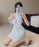 花びら ミニドレス  かわいい 清新感  気質  ゴージャス  LT2-LQE9176BF05